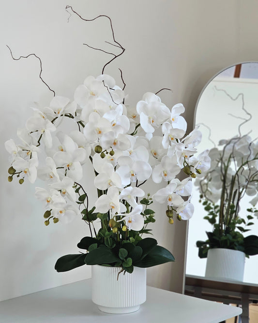 6 Artificial Phalaenopsis Orchid Table Arrangement.