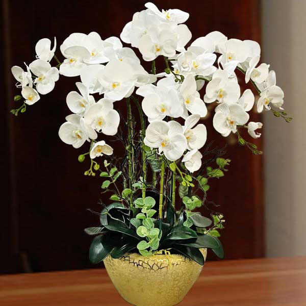 6 Artificial Phalaenopsis Orchid Table Arrangement.