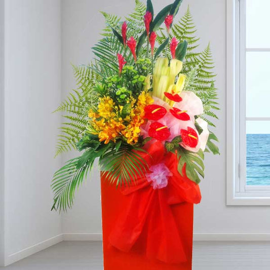 Anthurium & Orchids Opening Stand Arrangement