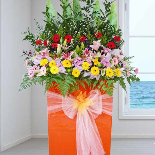 Grand Opening Stand Lilies Flowers Arrangement