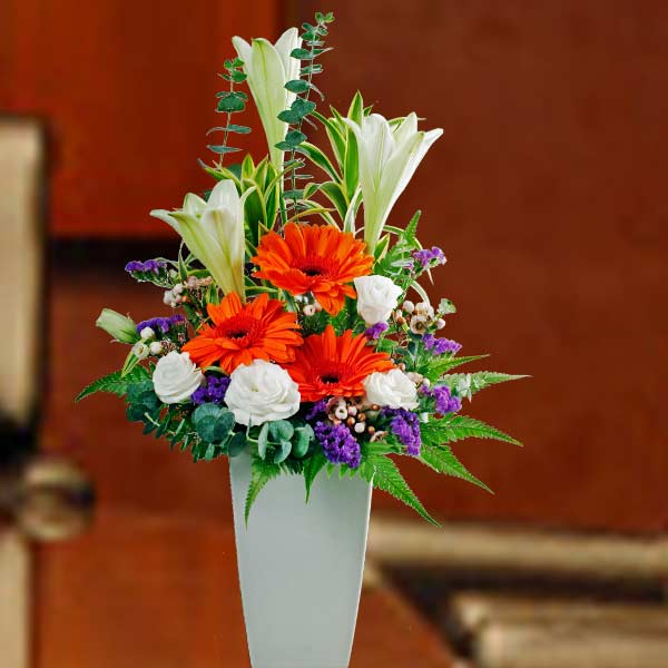 3 Lilies &amp; 3 Gerberas Table Arrangement