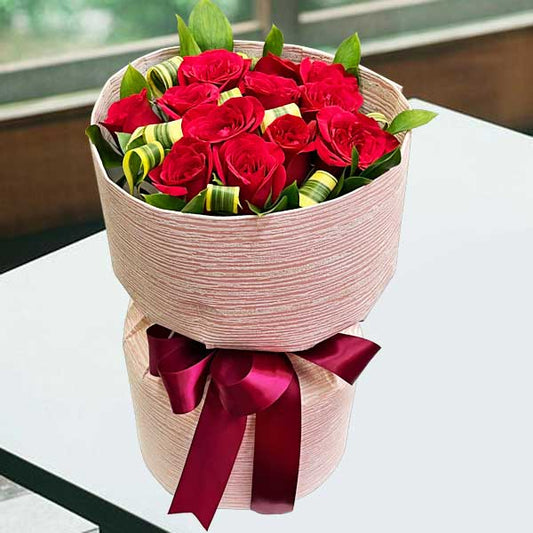 12 Red Roses Valentine's Day Special Standing Bouquet