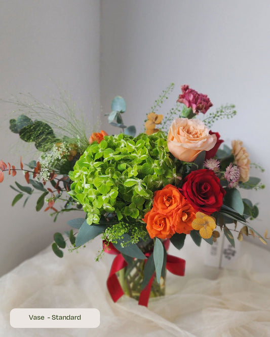 Helix Hydrangea Green Vase